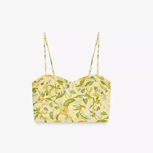 Zara printed linen crop top